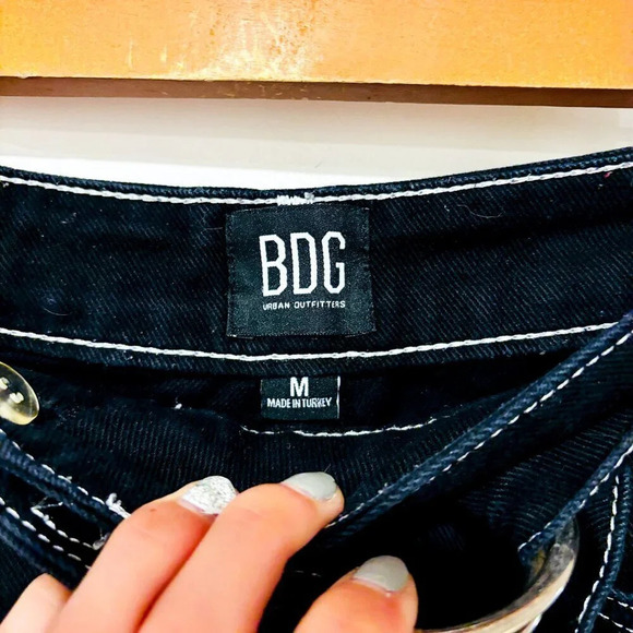 BDG Urban Outfitters Kirby Black Denim Button-Through Skirt - Picture 9 of 9